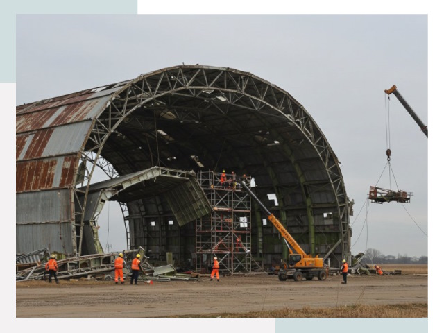 Демонтаж ангаров в Морозовске